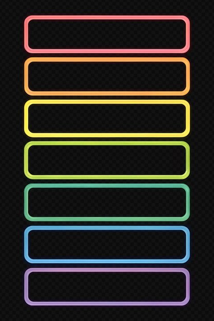 rounded rectangular frames elements set