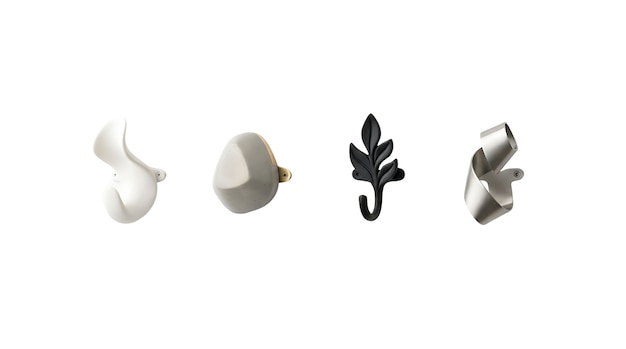wall hooks and knobs elements set