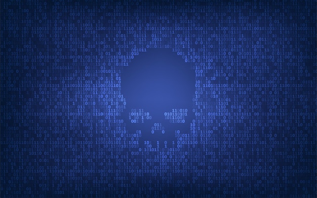 abstract binary code hacker attack technology background