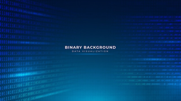 abstract blue binary code background
