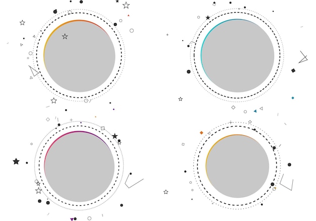 abstract circular frames with dynamic geometric elements