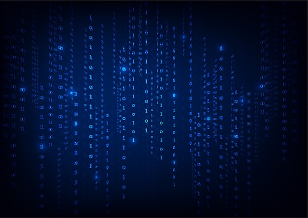 abstract falling binary code in the matrix