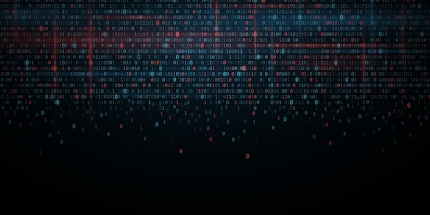 abstract programming background. glowing binary software code.