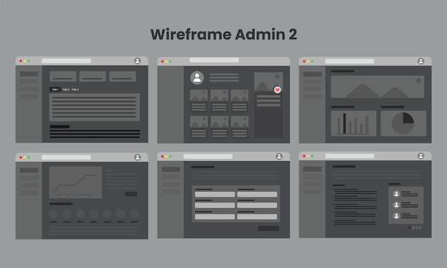 admin wireframe set