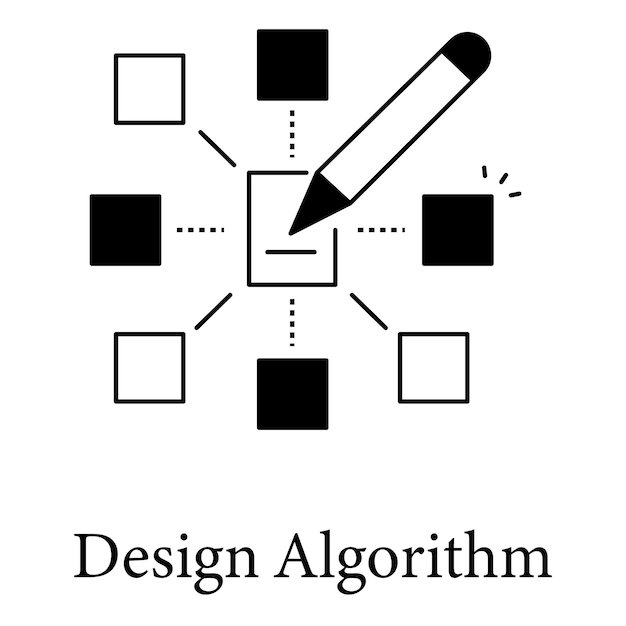 Algorithm Icon For Data Processing Logic And Software Development