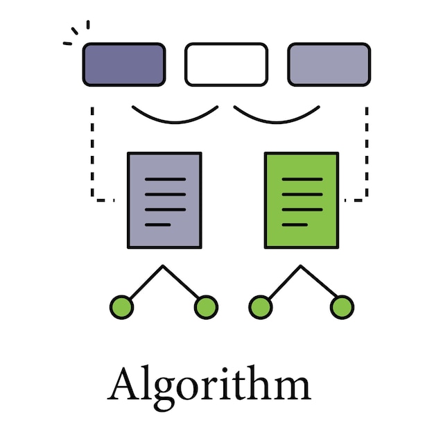 Algorithm Icon For Software Programming Logic And Data Processing