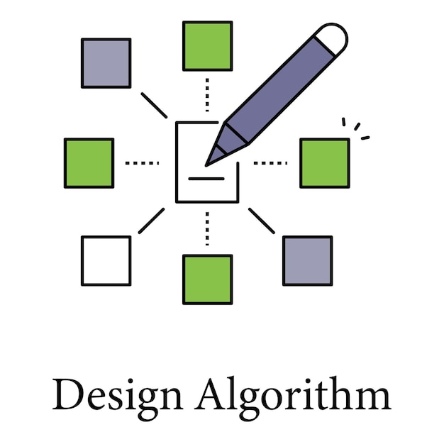 Algorithm Icon For Software Programming Logic And Data Processing