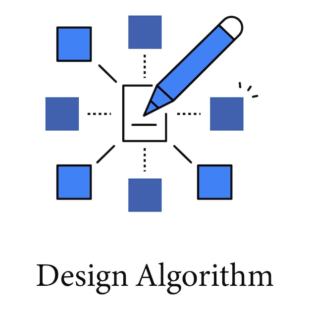 algorithm icon representing logical programming and computational problem solving