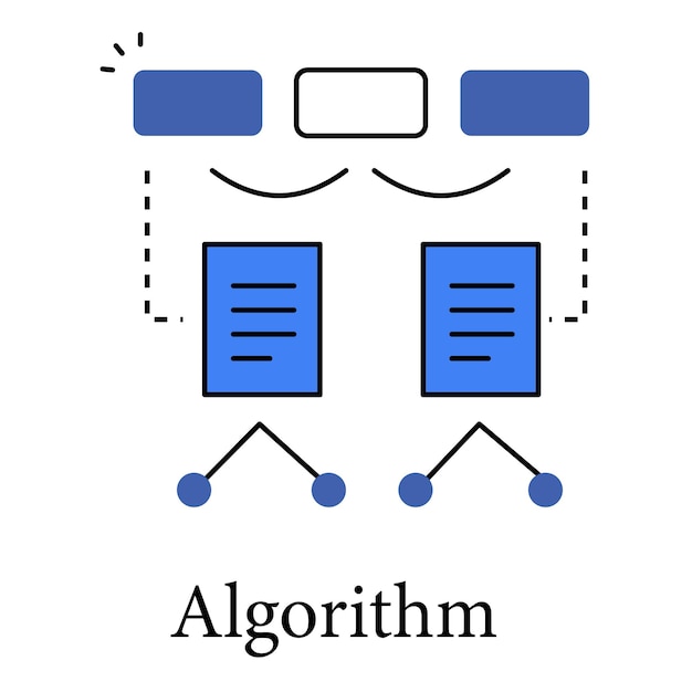 algorithm icon representing logical programming and computational problem solving