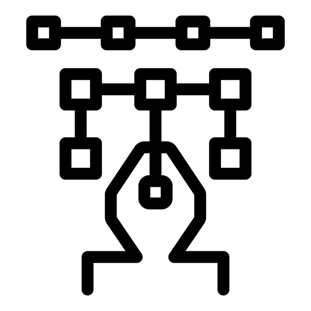 algorithm programming code connecting data blocks icon