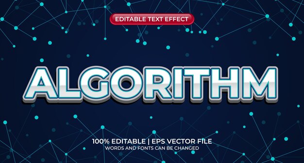 algorithm text effect algorithm editable text style effect editable text effect vector illustration