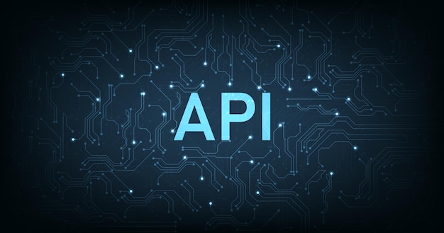 api application programming interface on blue background