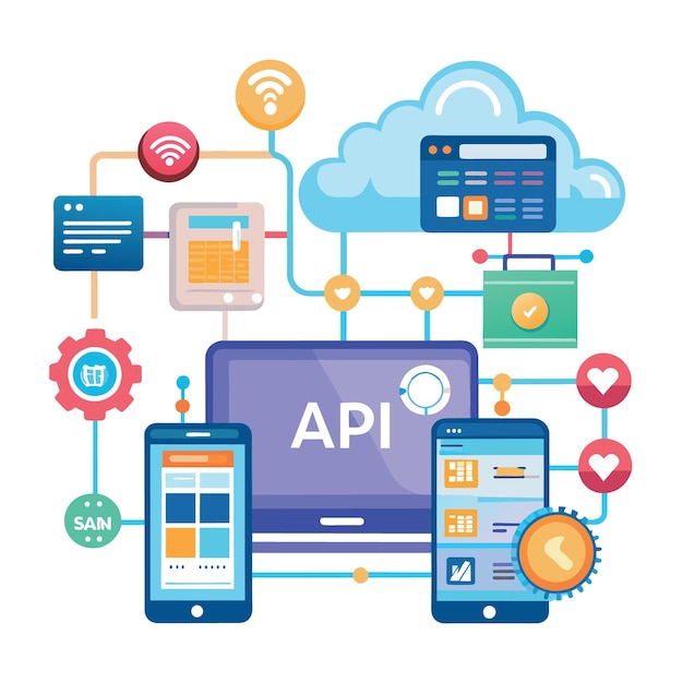 api application programming interface to connect between software or application coding to exchan