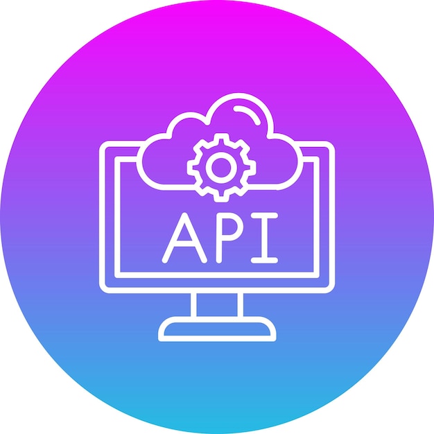 API Interface Icon Cloud Computing and Software Development