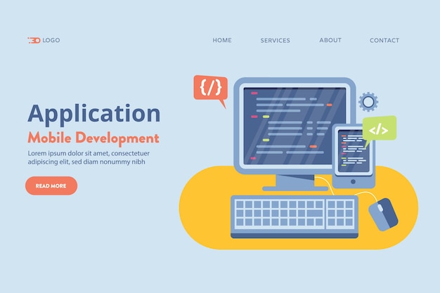 application development vector template