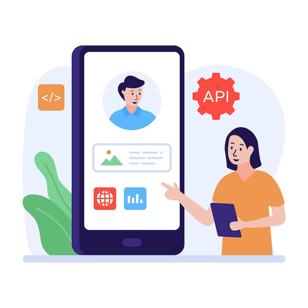 application programming interface flat illustration of api interface