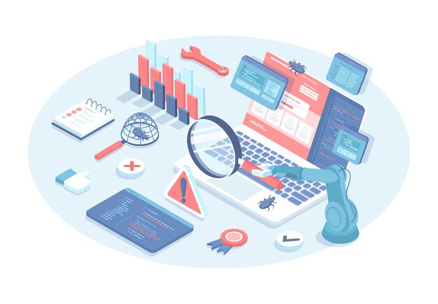 application software code testing software development and debugging search for errors and bugs v