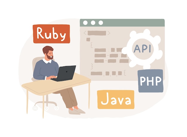 back end development isolated concept vector illustration software development process computer application program code programming language writing api and interface code vector concept