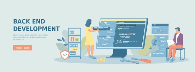 back end development software development process programming and coding programmers work with co