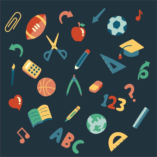 back to school vector element pattern