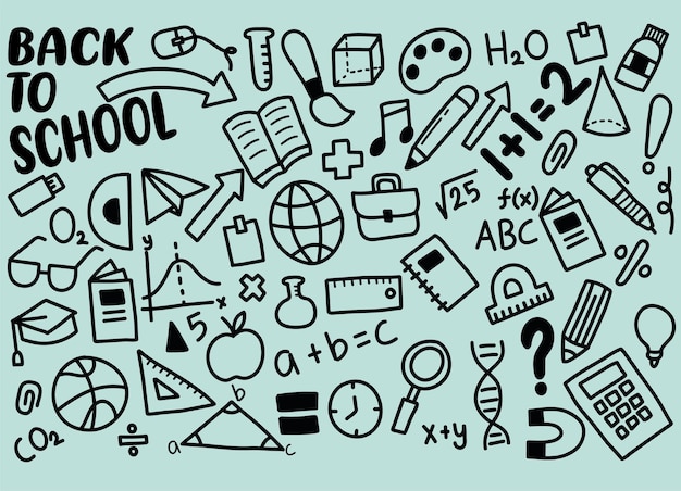 back to school vector elements