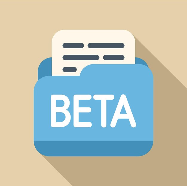 beta software file folder representing development testing and programming