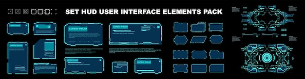 big set of frames and complex elements for the interface user interface windows and frames