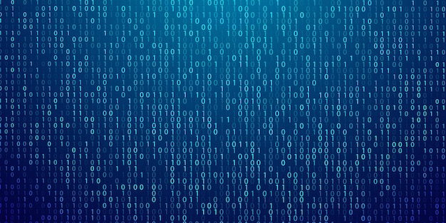 binary code blue data stream background
