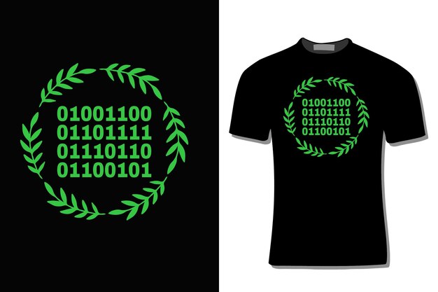 binary code computer programming t shirt design