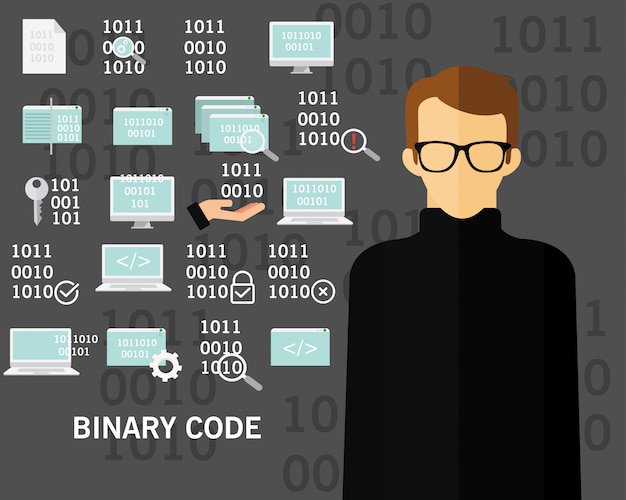 binary code concept background 
