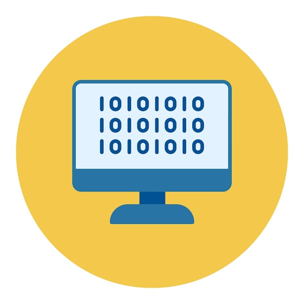 binary code flat illustration