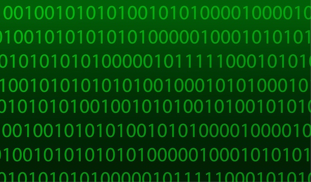 binary code on a green background flat 01001 binary code matrix vector illustration
