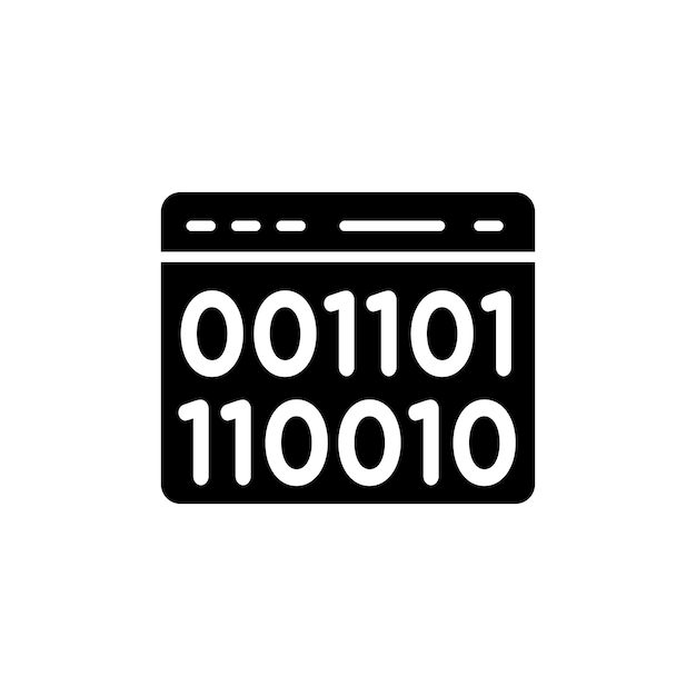 binary code icon set computer software 01 binary data vector symbol