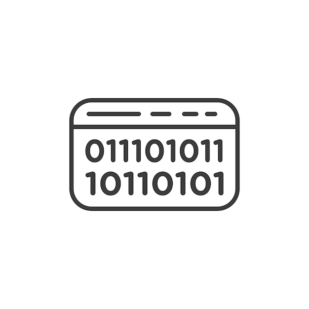 binary code icon set computer software 01 binary data vector symbol