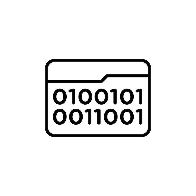 binary code icon set computer software 01 binary data vector symbol