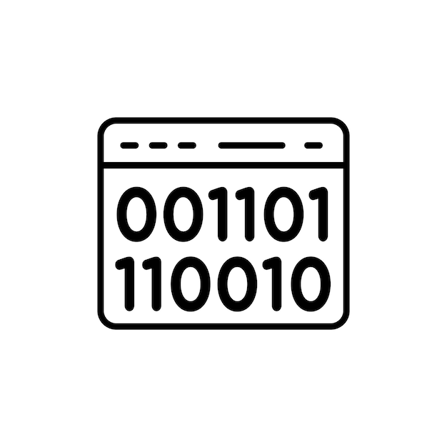 binary code icon set computer software 01 binary data vector symbol