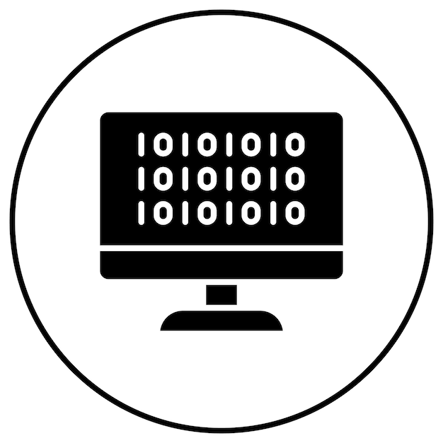 binary code icon vector image can be used for coding and development