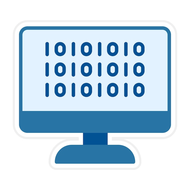 binary code icon vector image can be used for coding and development