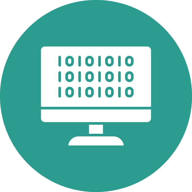 binary code icon vector image can be used for coding and development