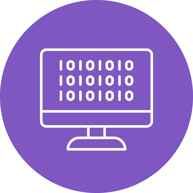 binary code icon vector image can be used for coding and development