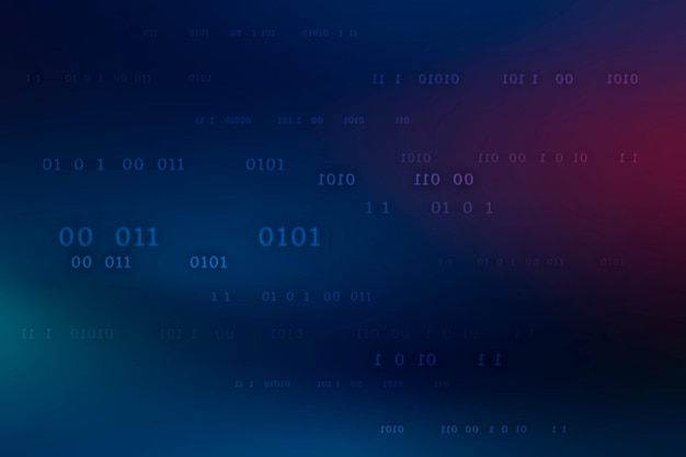 binary code pattern on dark blue background