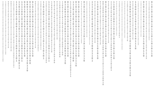 binary code zero one abstract matrix white background with binary computer code