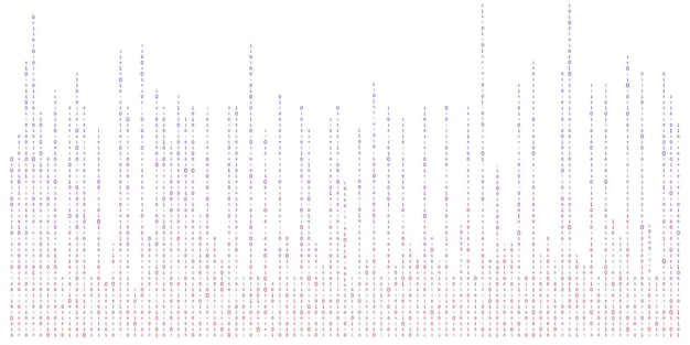 binary code zero one abstract matrix white background with binary computer code