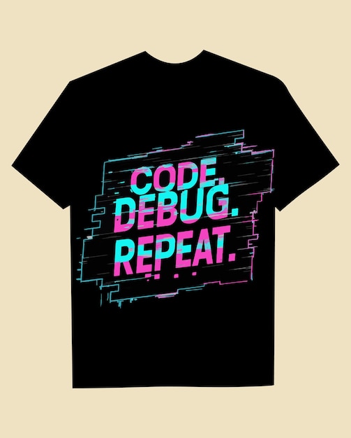 a black t shirt with the code code code code