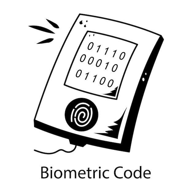 a black and white drawing of a phone with the code code code code