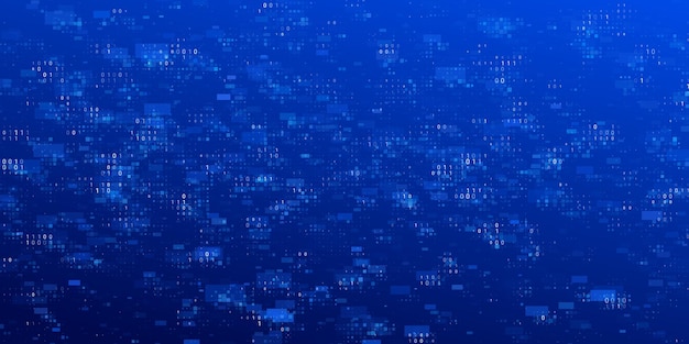 blue binary data background visualizing structured processing machine code and ai security