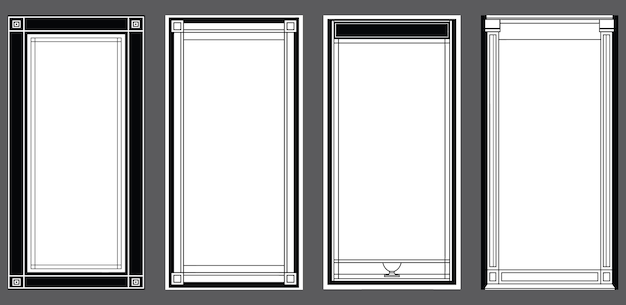 border rectangular frames collection set