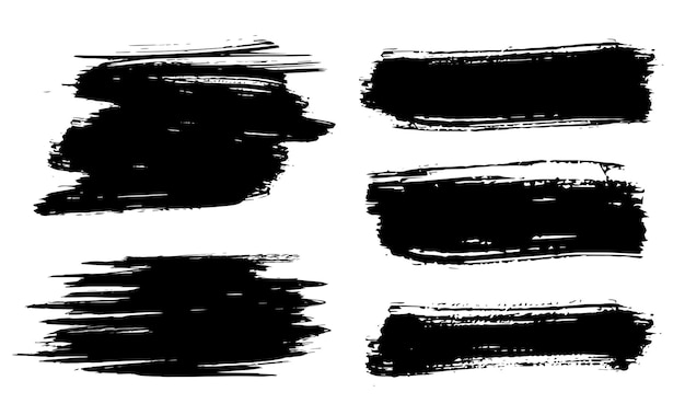 brush strokes vector rectangular painted objects