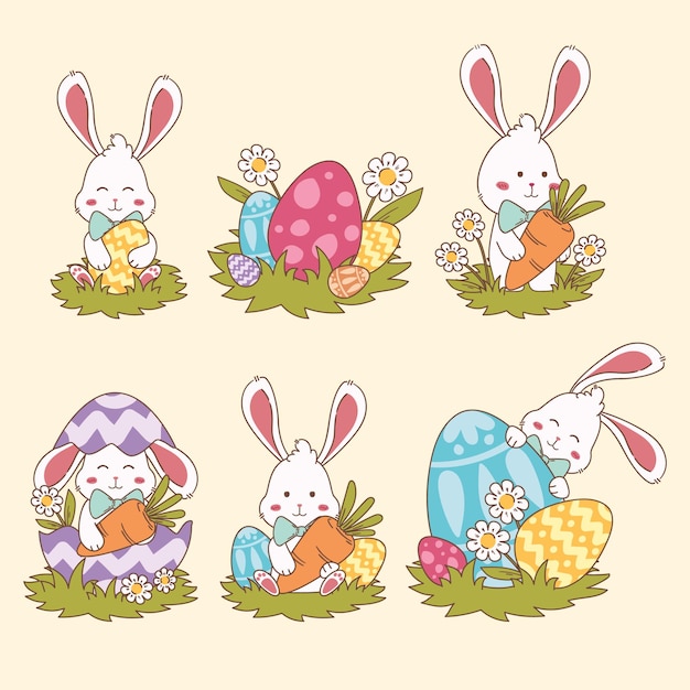 bunny vector easter elements