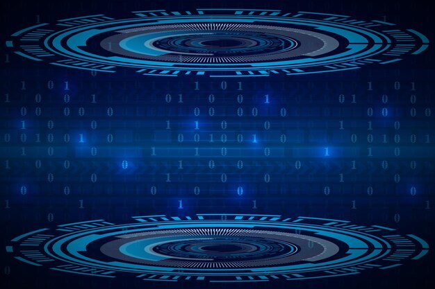 circle technology with binary code background